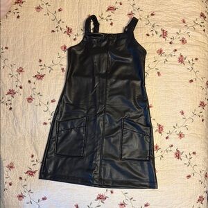 Chic Black Faux Leather Dress